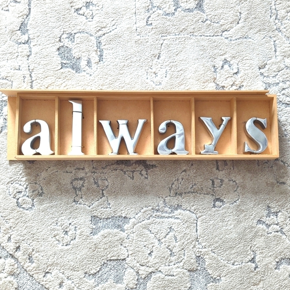 NWT Metal Letters, Always, Silver, Freestanding, Never Used